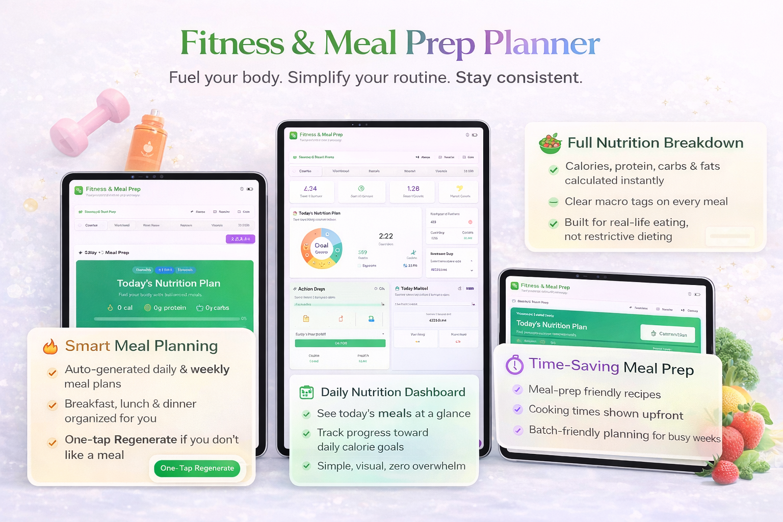 Fitness & Meal Prep Planner